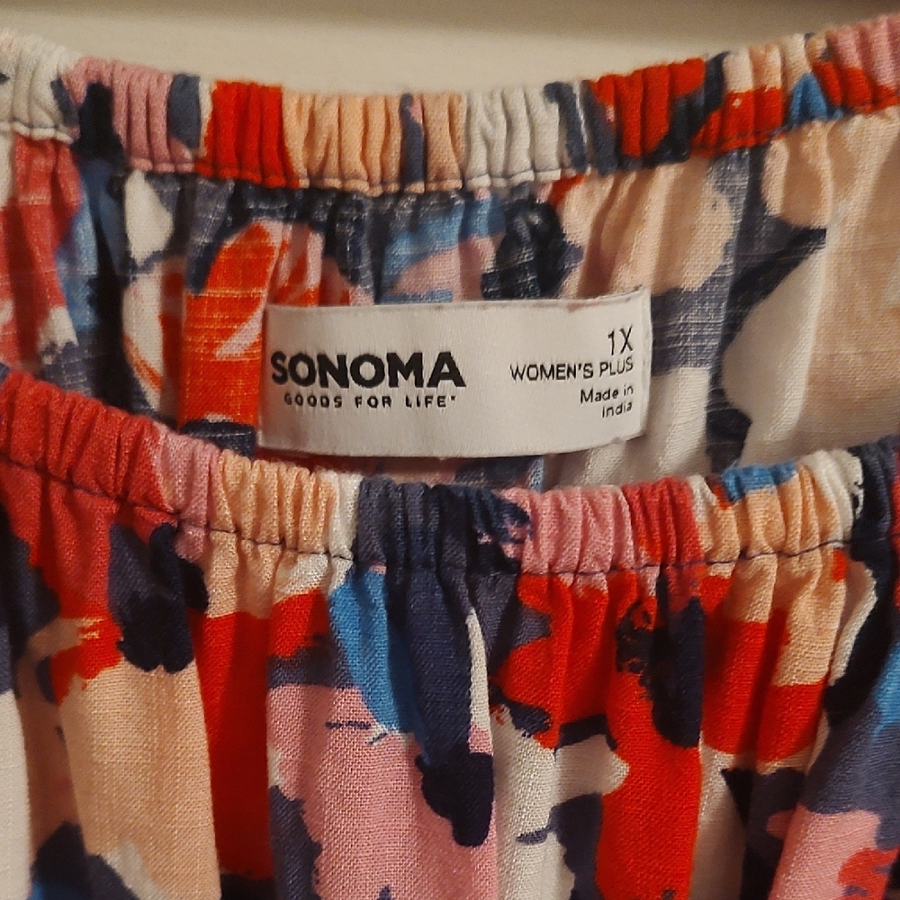 Sonoma Multicolor Floral Off-Shoulder Blouse - Picture 2 of 3
